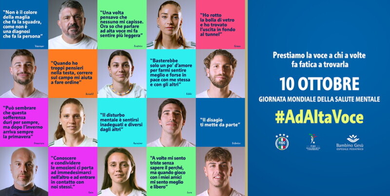 "Ad alta voce": nella giornata della salute mentale la campagna FIGC con le nazionali femminile e maschile